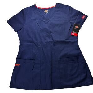 Dickies Scrubs EDS SIGNATURE Women's Blue Fit V-Neck Size M NWT